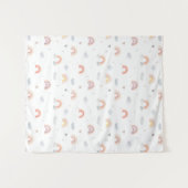 Cute Boho Rainbow en Clouds Wandkleed (Voorkant (horizontaal))