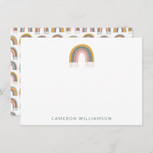 Cute Boho Rainbow Gepersonaliseerde Baby en Kinder Notitiekaartje