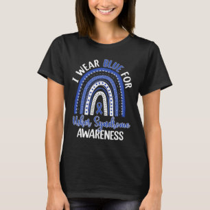 Cute Boho Rainbow I Draag blauw voor Usher Syndrom T-shirt