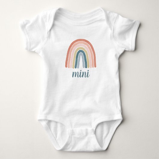 Cute Boho Rainbow Mini Script Matching Romper (Voorkant)