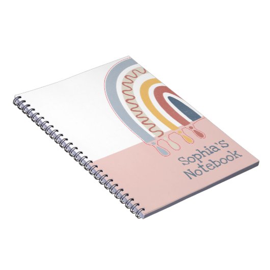 Cute Boho Rainbow Office Carnet scolaire (Côté Droit)