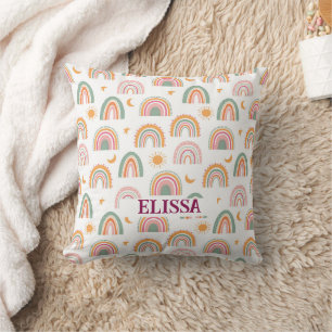 Cute Boho Rainbow Pattern Name Personalized Kussen
