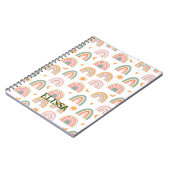 Cute Boho Rainbow Pattern Name Personalized Notitieboek (Linkerzijde)