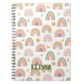 Cute Boho Rainbow Pattern Name Personalized Notitieboek (Voorkant)