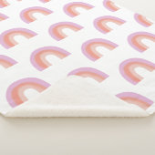 Cute Boho Rainbow Pattern Painting Coral Paars Sherpa Deken (3/4)