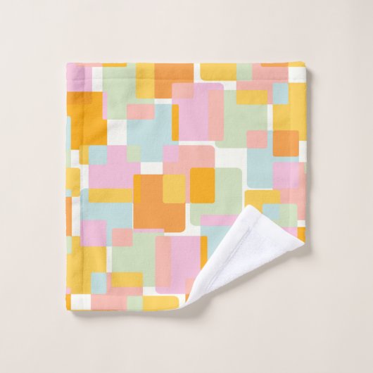 Cute Boho Retro Pastel Forme géométrique Art (Gant de toilette)