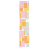 Cute Boho Retro Pastel Geometric Shape Art Korte Tafelloper (Voorkant)