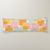 Cute Boho Retro Pastel Geometric Shape Art Lichaamskussen (Achterkant)