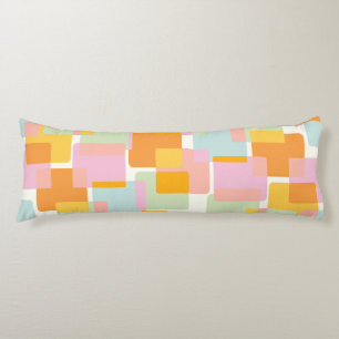 Cute Boho Retro Pastel Geometric Shape Art Lichaamskussen