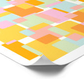 Cute Boho Retro Pastel Geometric Shape Art Poster (Hoek)