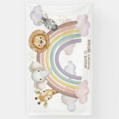 Cute Boho Safari Animals 1st Birthday Banner (Verticaal)