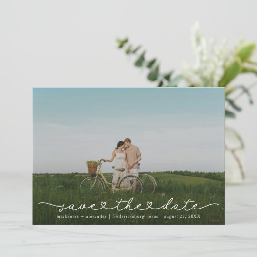 Cute Boho Script Modern Save The Date Card (Staand voorkant)