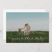 Cute Boho Script Modern Save The Date Card (Voorkant / Achterkant)
