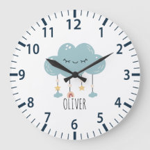 Cute Boho Style Lullabe Nuage Nuage Nuage Horloge