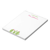 Cute Boho Succulents Pink Flowers Teacher Gift Notitieblok (Gedraaid)