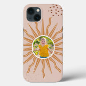 Cute Boho Sun Aangepast voor je foto iPhone Case (Achterkant)