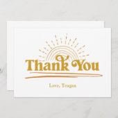 Cute Boho Sun Carte de remerciements (Devant / Derrière)