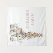 Cute Boho Teddybeer Verjaardagsfeestje Wandkleed (Voorkant (horizontaal))