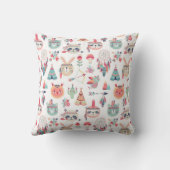 Cute Boho Tribal Woodland Animals Pattern Throw  Kussen (Achterkant)