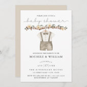 Cute Boho Vêtements garçon Baby shower Invitation (Devant / Derrière)