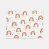 Cute Boho Waterverf Rainbow Heart Fleece Deken (Voorkant (Horizontaal))