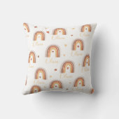 Cute Boho Waterverf Rainbow Heart Kussen (Achterkant)