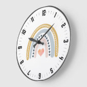 Cute Boho Waterverf Rainbow Nursery Grote Klok (Hoek)