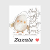 Cute Boho Waterverf Vogel Handtekening Script Sticker (Vel)