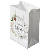 Cute Boho Wildflower Greenery Baby shower Medium Cadeauzakje (Voorkant Gekanteld)