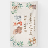 Cute Bois animaux baby shower accueil Bannière (Vertical)