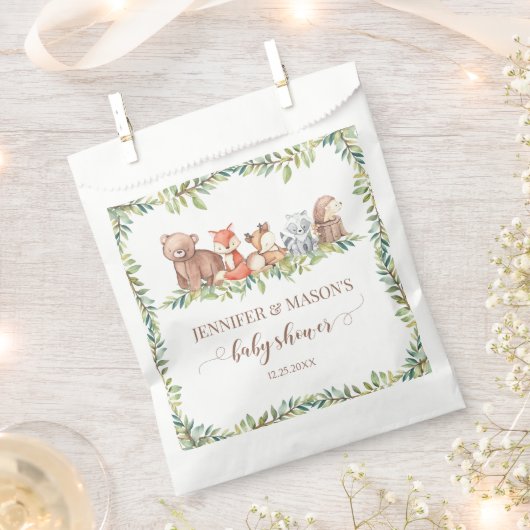 Cute boisé animaux bébé garçon douche sacs de fave (Coupé)