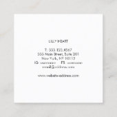 Cute Bold Red Heart Square Vierkante Visitekaartje (Achterkant)