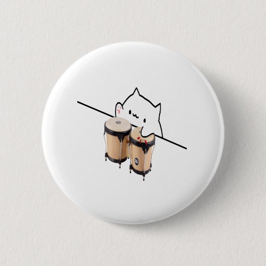Cute Bongo Cat meme Ronde Button 5,7 Cm (Voorkant)
