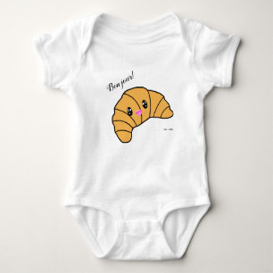 Cute Bonjour! Paris Croissant Bakery Sweet Foodie Romper
