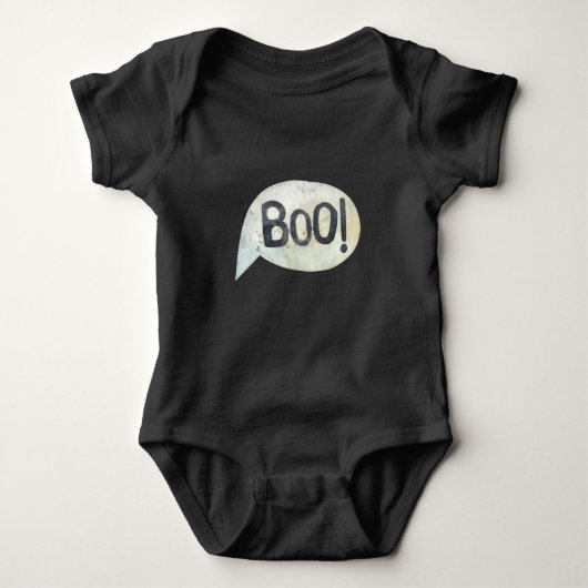Cute Boo Black Halloween Costume Romper (Voorkant)
