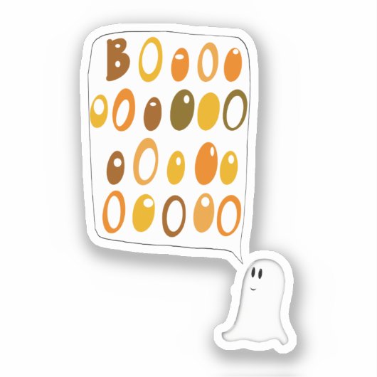 Cute BOO Ghost Halloween Sticker (Voorkant)
