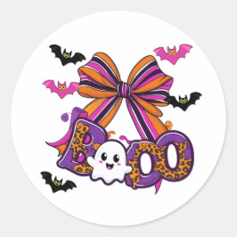 Cute Boo Ghost Ronde Sticker