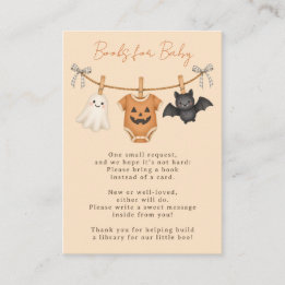 Cute Boo Halloween Baby Shower Boeken voor Baby Informatiekaartje