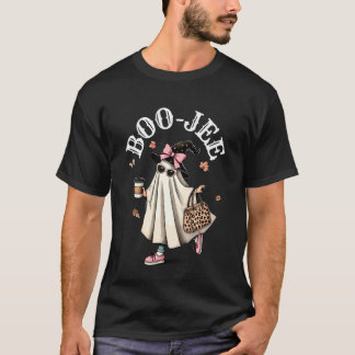 Cute Boo JEE Ghost Halloween Leopard Ghost Coffee T-shirt