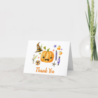 Cute Boo Pompoen Spooktacular Halloween Feestje Bedankkaart