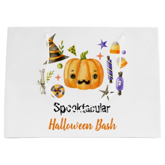 Cute Boo Pumpkin Spooktacular Halloween Bash Groot Cadeauzakje (Voorkant)