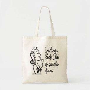 Cute Book Club  Retro Bibliophile Reader Tote Bag