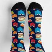 Cute Book Lover Pattern Navy Blue Librarian Sokken (Top)