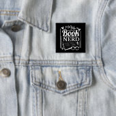 Cute Book Nerd Book Lover Vierkante Button 5,1 Cm (In situ)