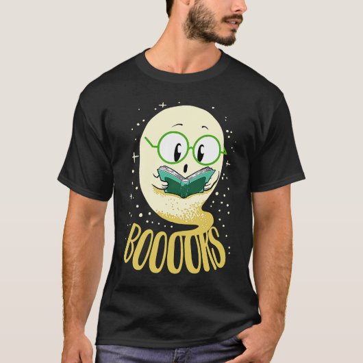 Cute Book Reading Ghost Book T-shirt (Voorkant)