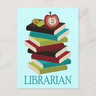 Cute Book Stack Librarian Gift Briefkaart