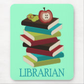 Cute Book Stack Librarian Gift Muismat (Voorkant)