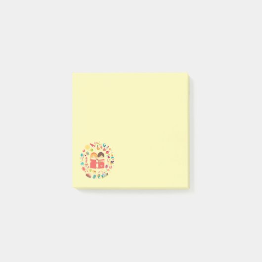 Cute book thema kleurrijke meid's post-it® notes (Voorkant)