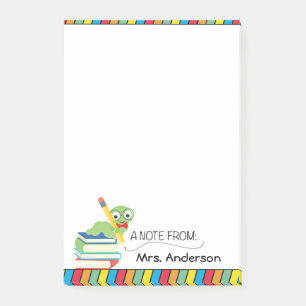 Cute Bookworm, een notitie van leraar, gepersonali Post-it® Notes