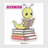 Cute Bookworm Sticker | Adorable Reading Worm (Vel)